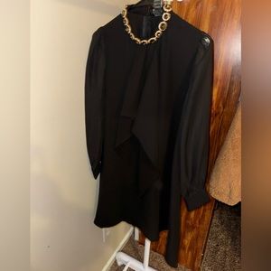 Gracia Black Long sleeve dress with embellished stones around the neck